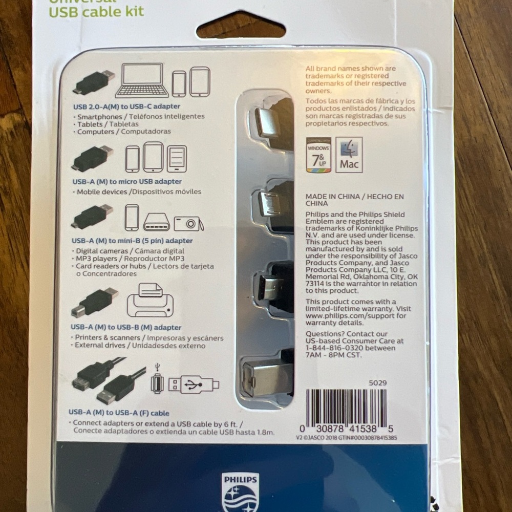 Philips Universal USB Adapter Cable Kit – New - Picture 2 of 5